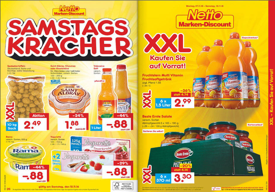 Aktueller Netto-Prospekt: Im Mediamix des Handels hat gedruckte Handelswerbung erstmals keinen 50-Prozent-Anteil mehr.