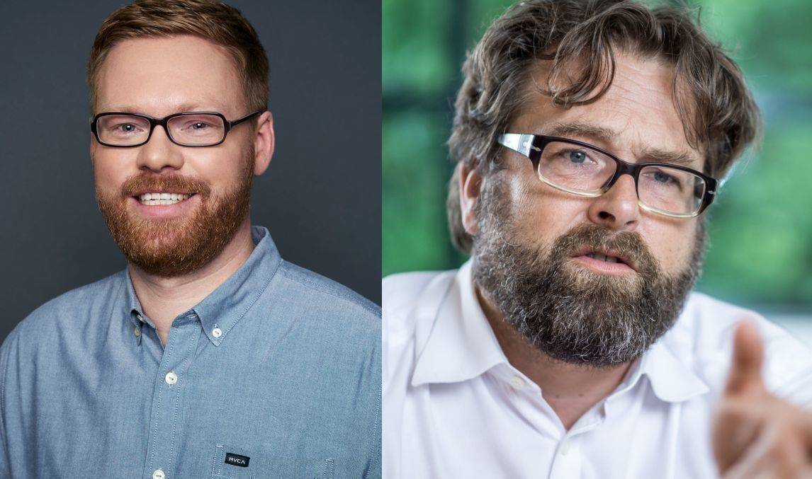 René Coiffard, Managing Director MediaCom, l., und Christian von den Brincken, Managing Director Ströer, r. 