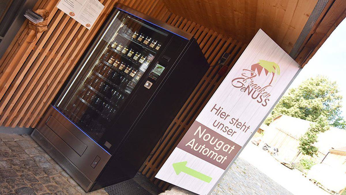 Im "Nougat-Automat" gibt es Franken-GeNuss 24/7. 