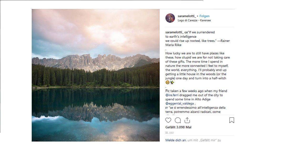 Reisebloggerin Sara Melotti schreibt inzwischen nicht mehr dazu, wo sie die Motive aufgenommen hat. 