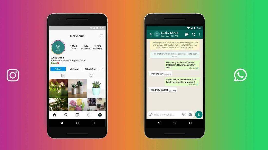 Eine weitere Neuerung: Ein Button macht künftig das Chatten per WhatsApp direkt aus Instagram heraus möglich.
