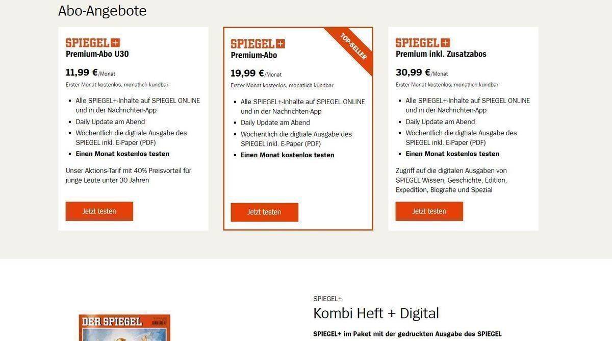 Übersichtliche Preiskommunikation – allerdings nicht vollständig